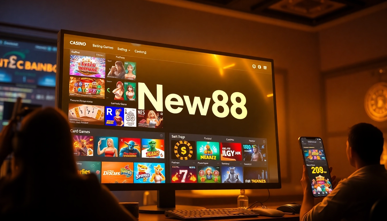New88 online casino interface featuring exciting games and vibrant colors.