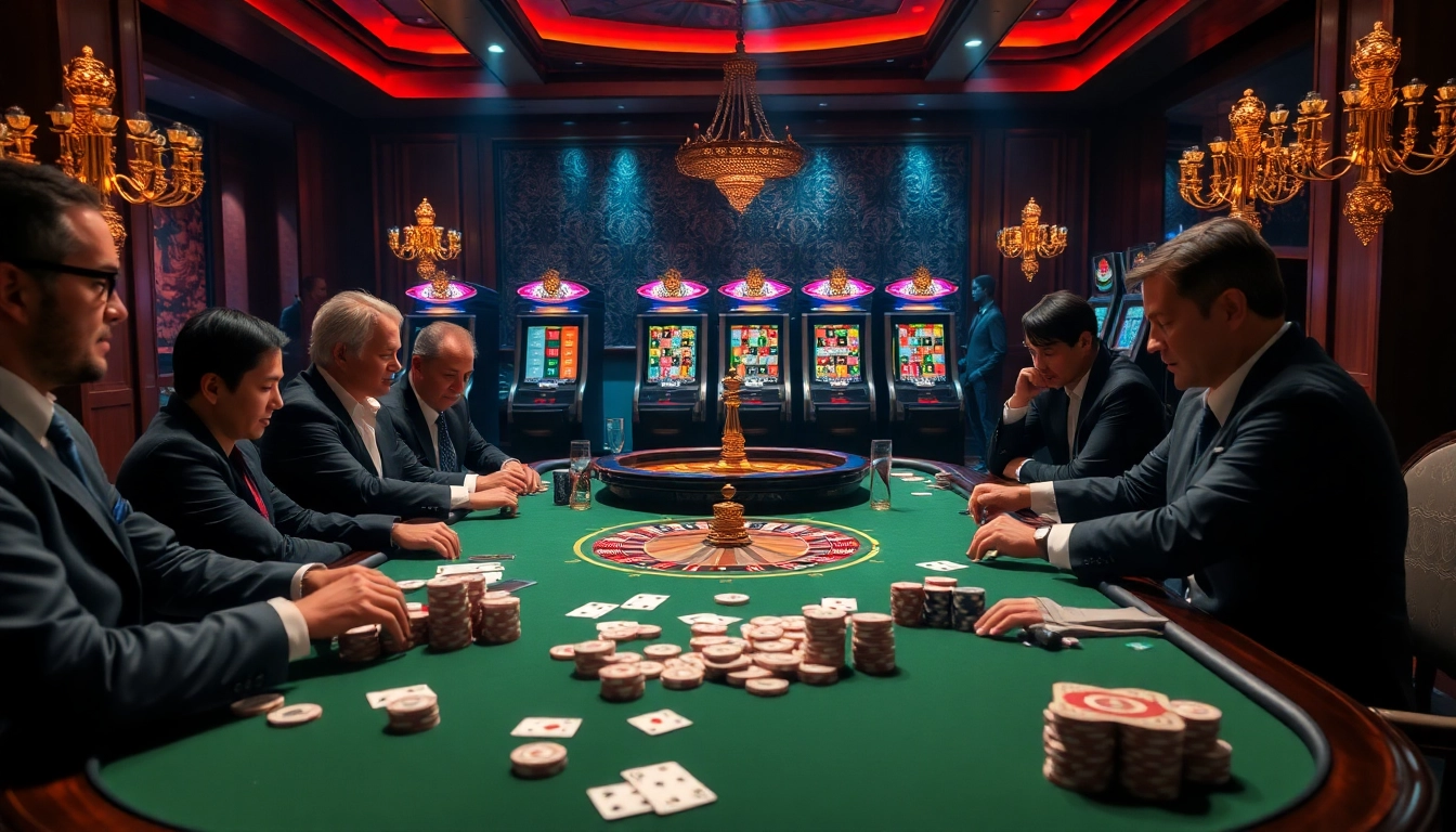 High-stakes gambling action at xin88hv.club featuring vibrant casino tables and classic gaming elements.