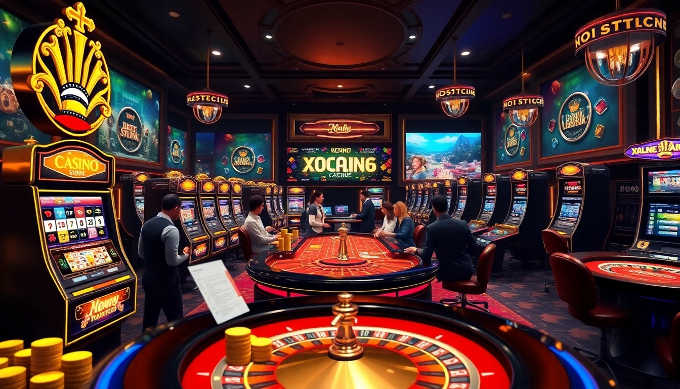Engage with thrilling gameplay at xocdia88 online casino featuring vibrant slot machines and poker tables.