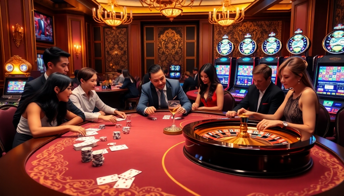 Experience thrilling casino action at https://5mbcr.com/ with players engaging in a poker game.